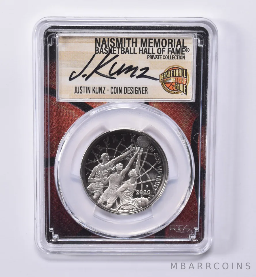 2020-S JUSTIN KUNZ Basketball HOF Commemorative HALF Dollar PR70 PCGS