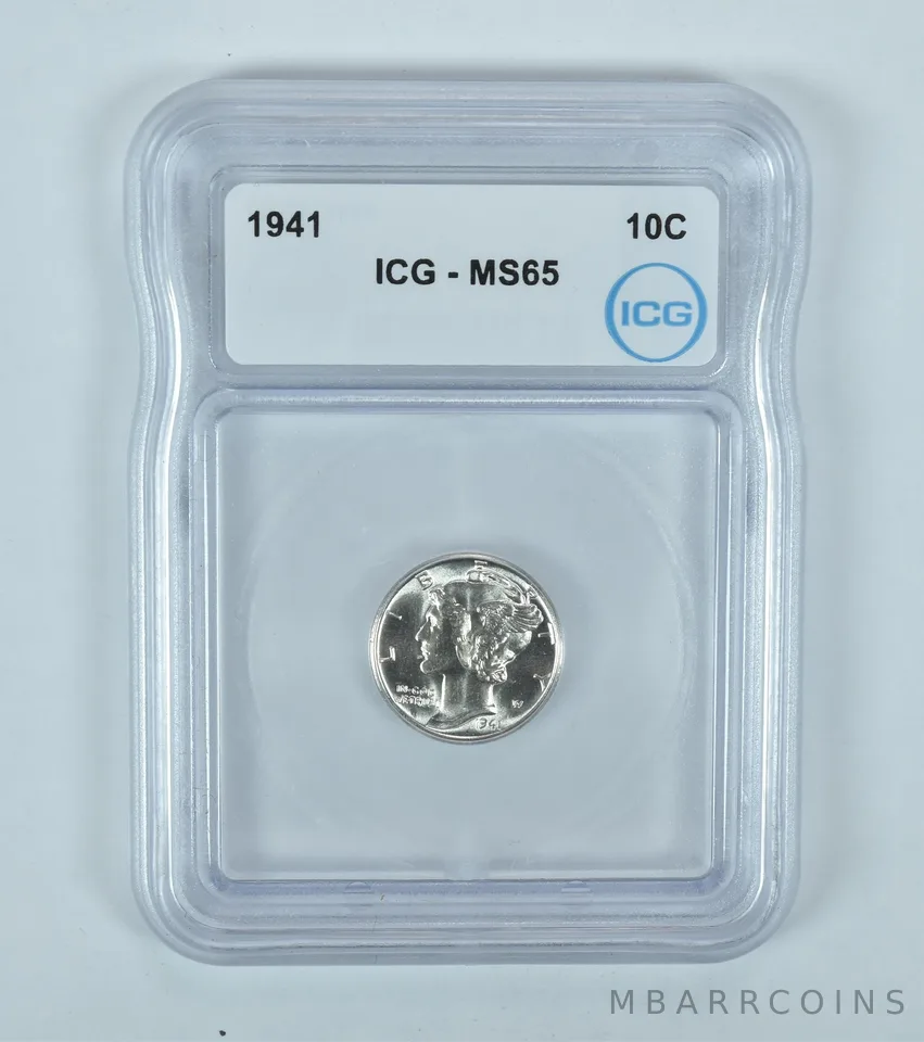 1941 Mercury Dime MS65 ICG