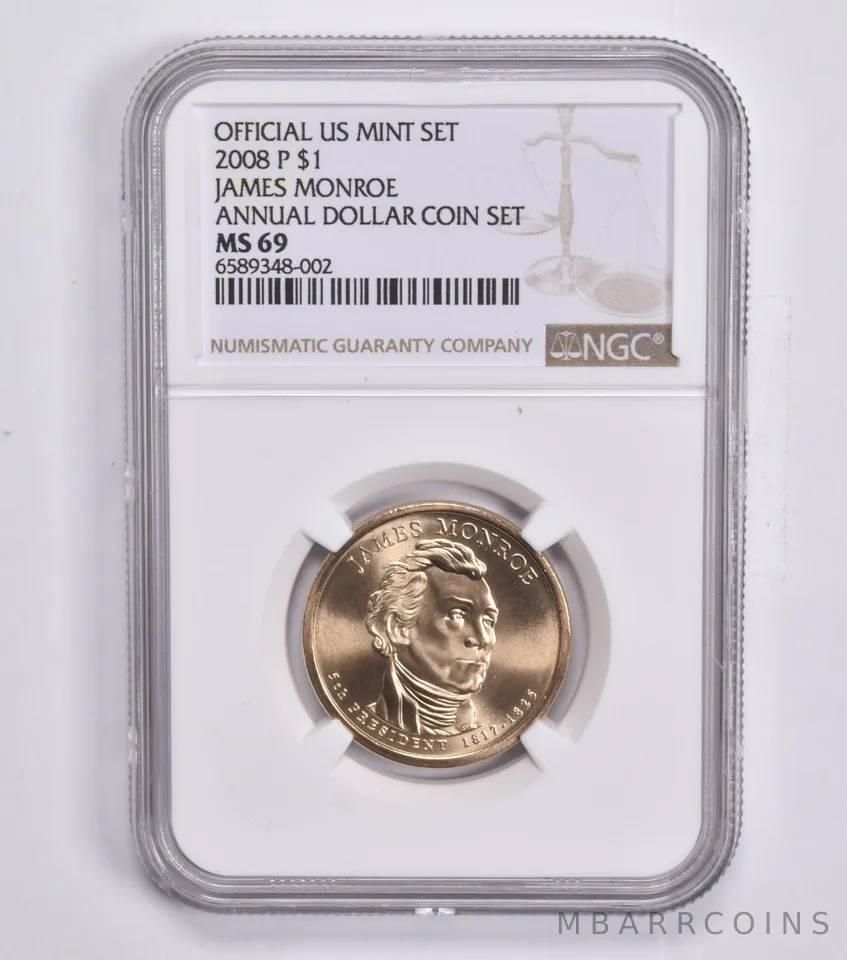 2008-P Presidential $1 James Monroe Annual Set MS69 NGC US Mint