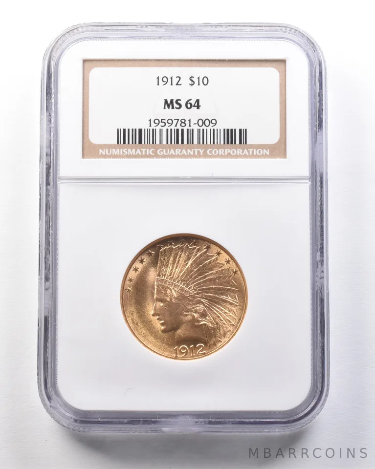 1912 $10 Indian Head Gold Eagle MS64 NGC *7790