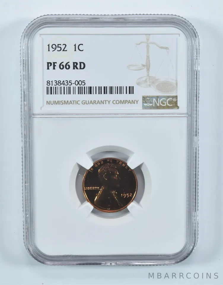 1952 Lincoln Wheat Cent PF66 RD NGC Brown Label