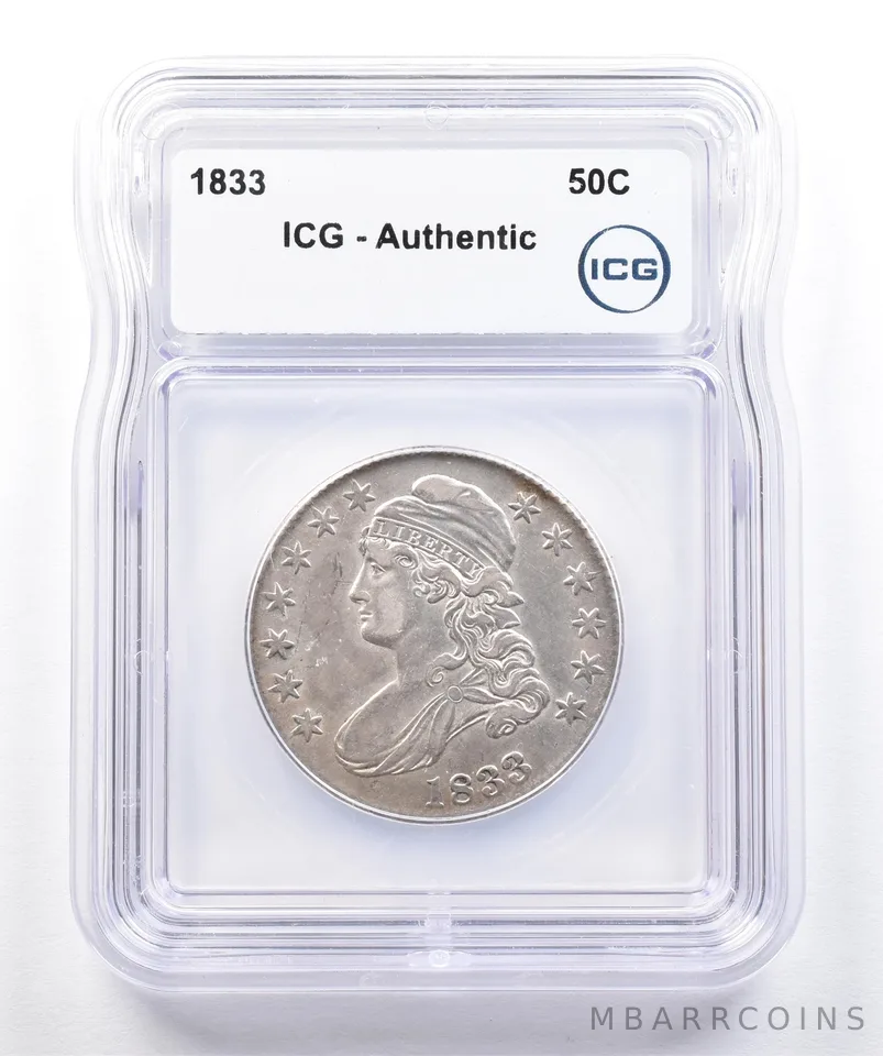 1833 Capped Bust Half Dollar Authentic ICG *1746