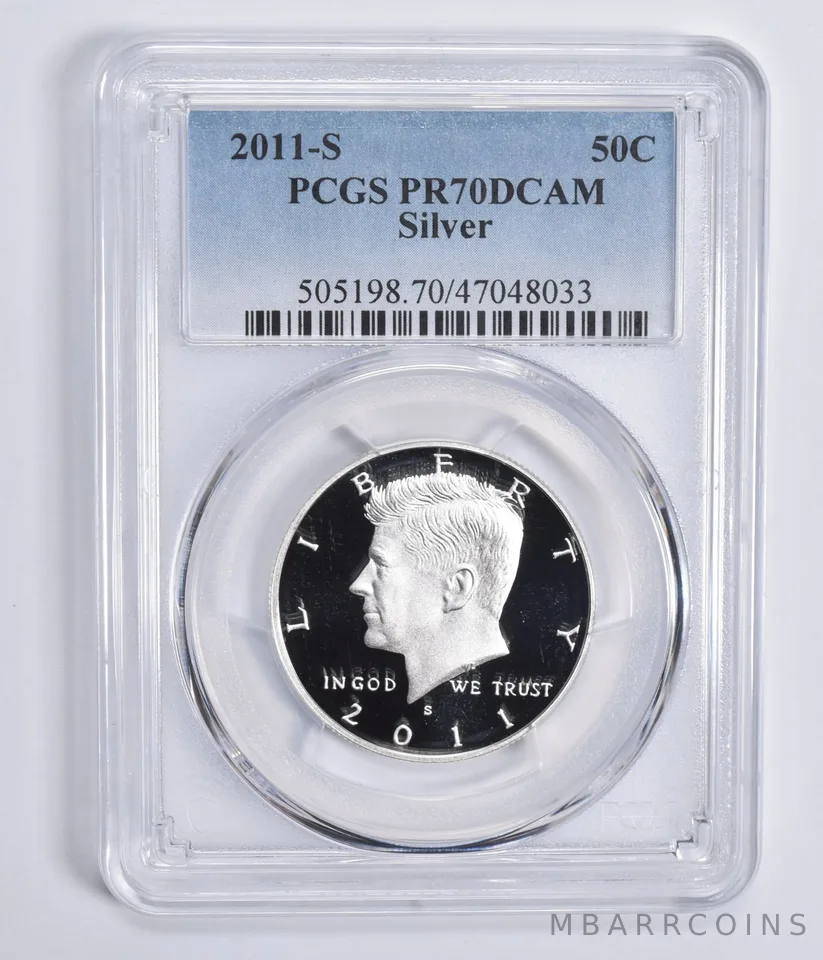 2011-S Kennedy Half Dollar Silver PR70 DCAM PCGS Blue Lbl