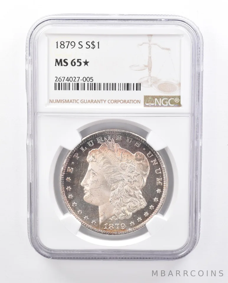 1879-S Morgan Silver Dollar MS65* STAR NGC Peripheral Tone a2166