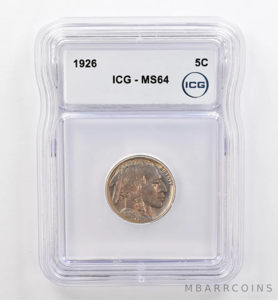 1926 Indian Head Buffalo Nickel MS64 ICG Beautiful Tone *9129