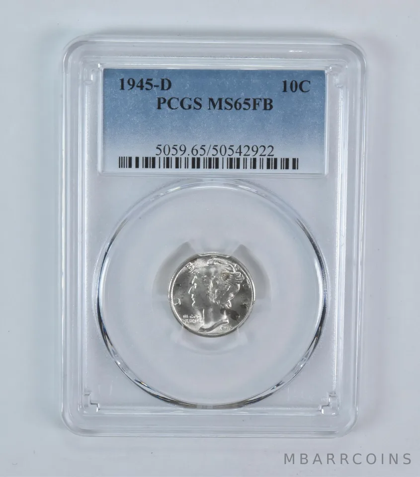 1945-D Mercury Dime MS65 FB PCGS Blue Label