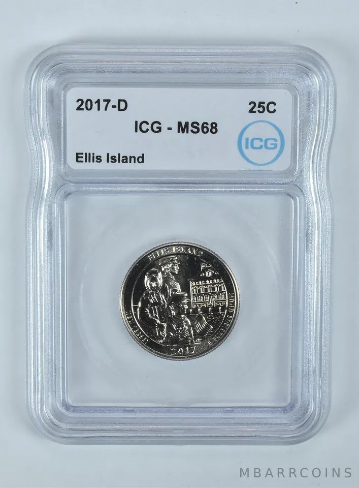 2017-D Washington Quarter ATB Ellis Island MS68 ICG