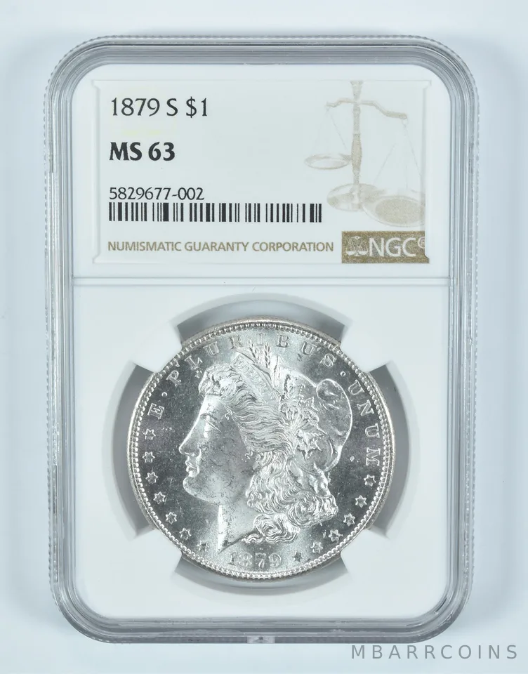 1879-S Morgan Silver Dollar MS63 NGC Brown Label