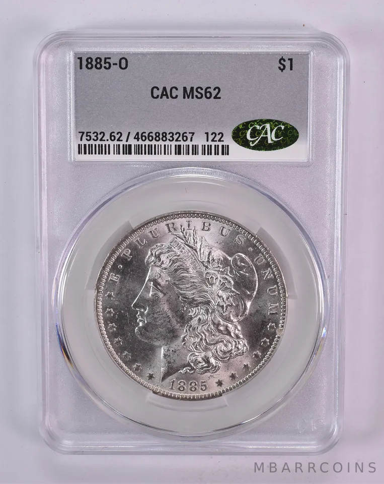 1885-O Morgan Silver Dollar MS62 CAC CACg