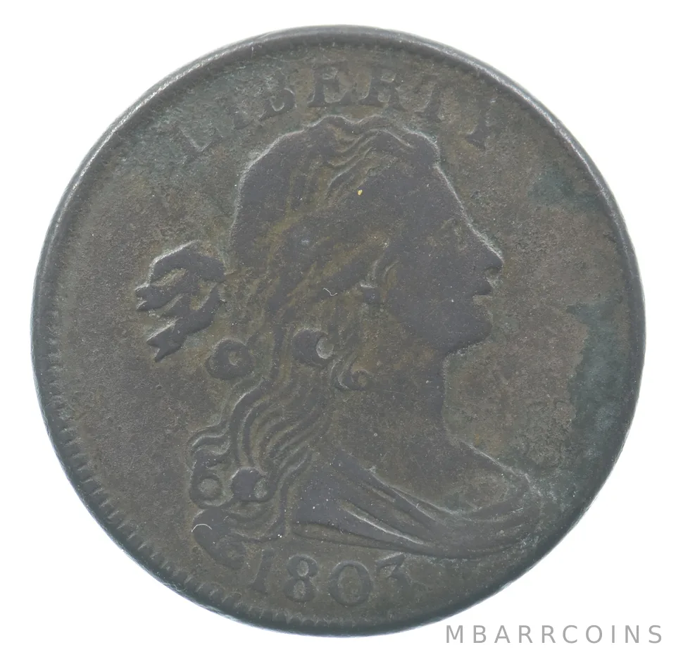 1803 Draped Bust Large Cent Small Date Small Fraction *0355