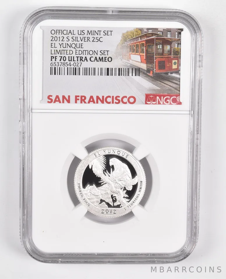 2012-S Quarter Silver El Yunque PF70 UCam NGC Limited Edition SF Lbl