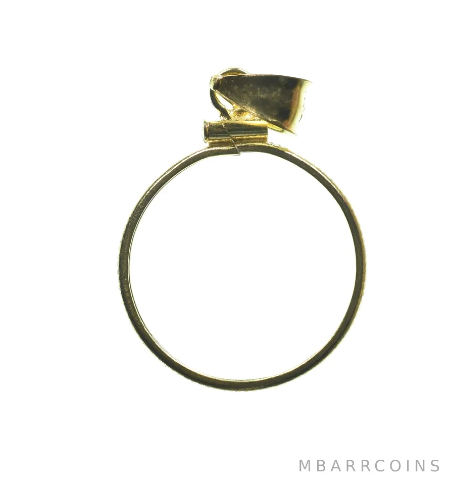 14K 19mm Gold Filled 5 Peso Mexico Coin Bezel Pendant Frame Edge *1335