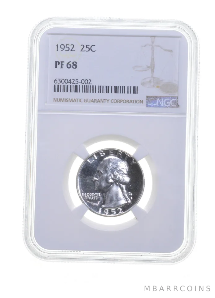 PF68 1952 Washington Quarter - Graded NGC *6133