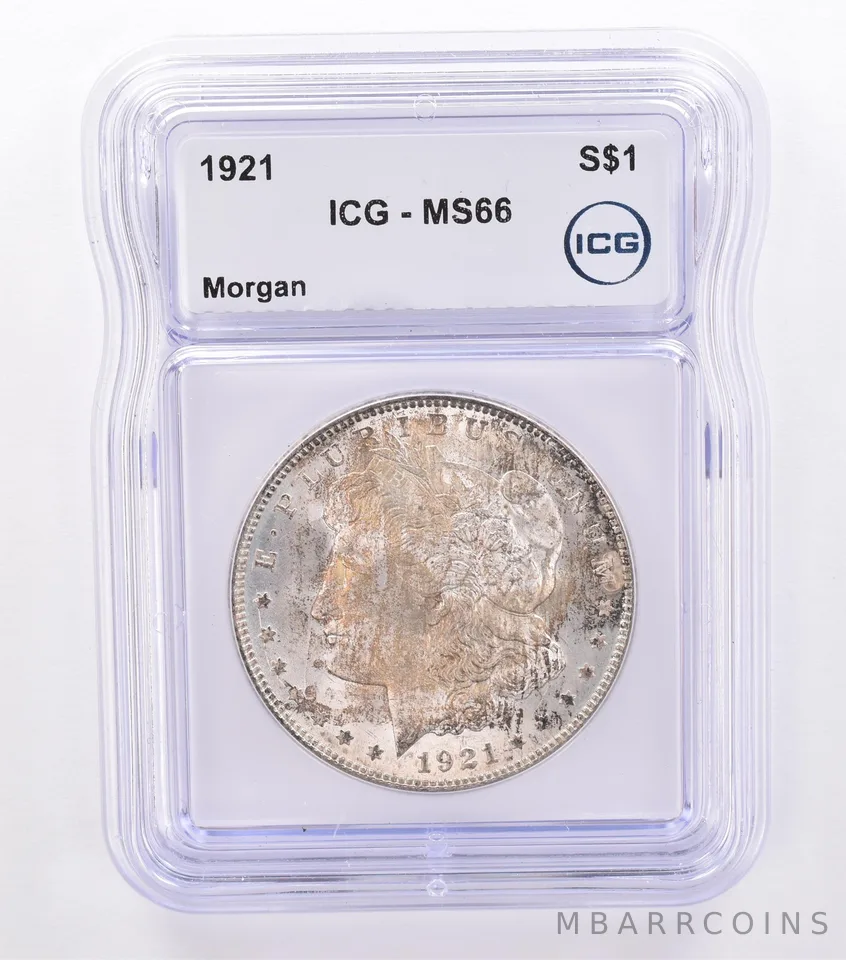 1921 Morgan Silver Dollar MS66 ICG Beautiful Tone *8710