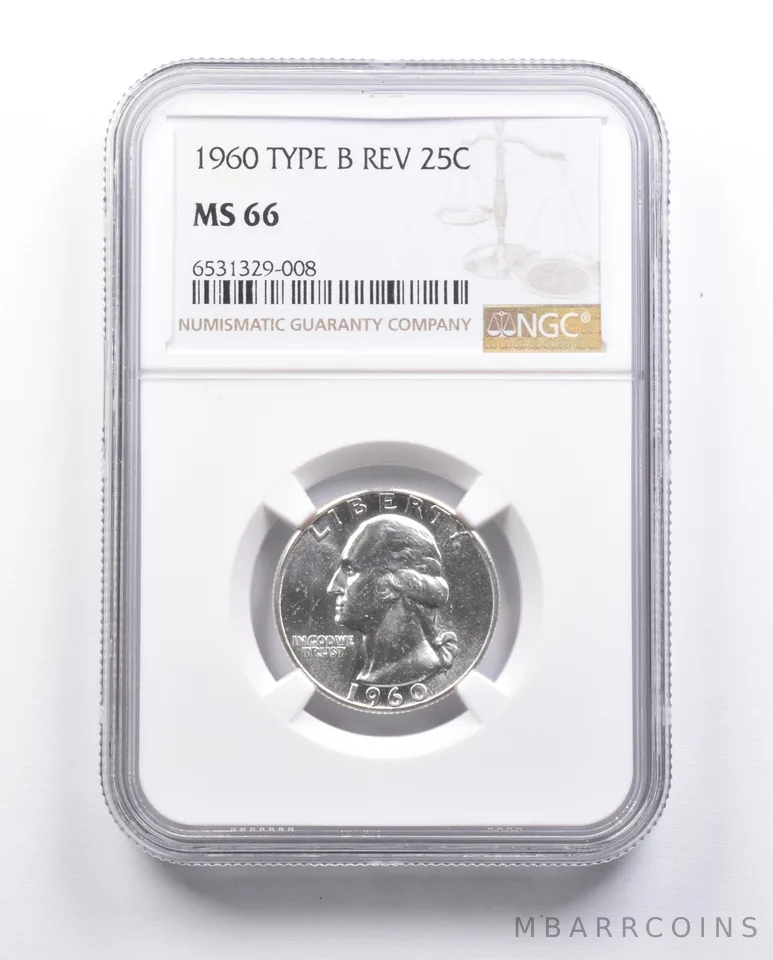 MS66 1960 Type B REV Washington Quarter NGC a6678