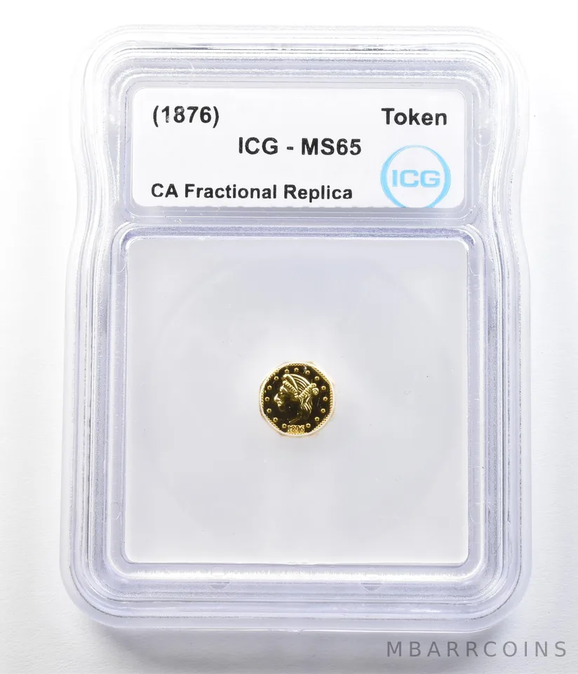(1876) California Fractional Gold Token 1/4 Dollar Liberty Head MS65 ICG *3524