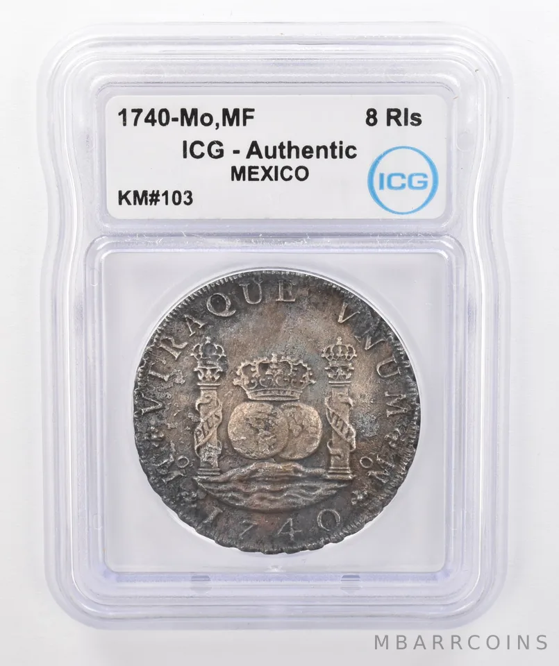 1740 Mo MF Mexico 8 Reales KM#103 Authentic ICG Beautiful Tone *0284