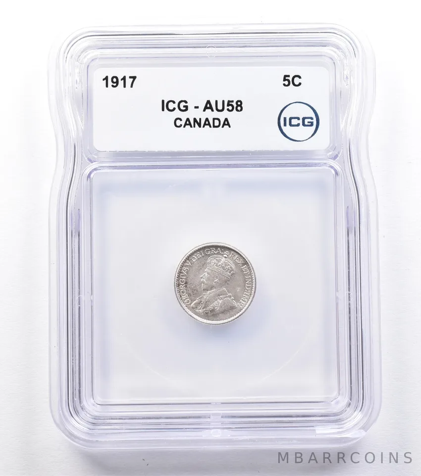 1917 Canada 5 Cents AU58 ICG *1810