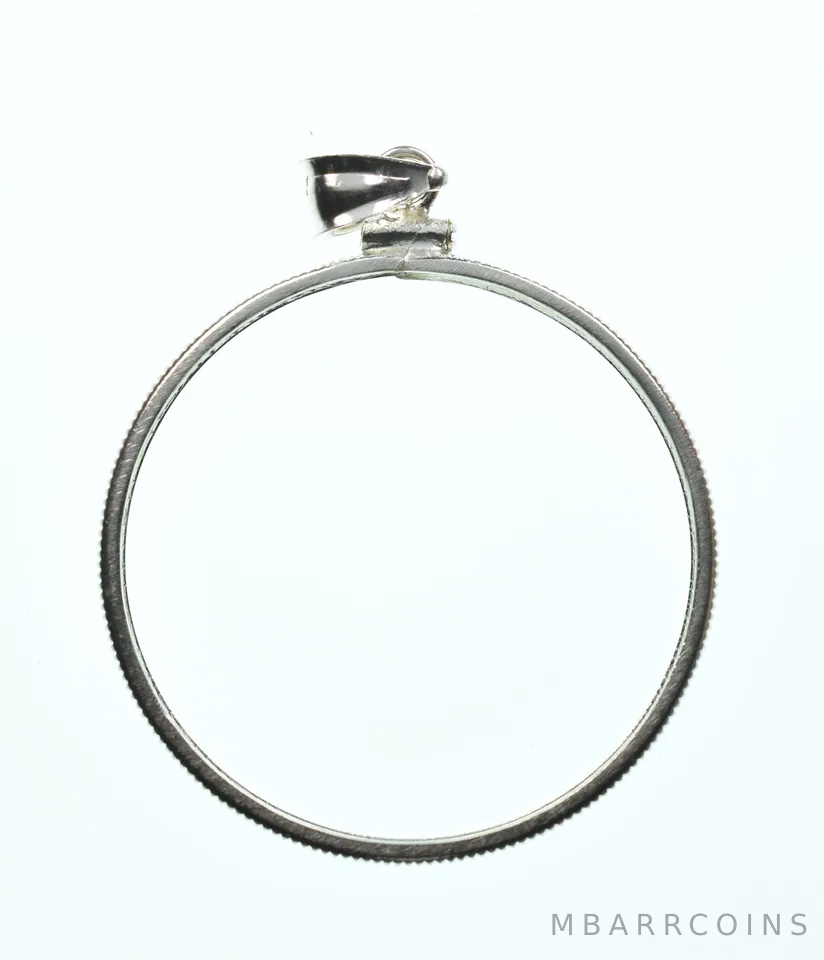 Sterling Silver 35 MM 1 Peso Mexico Coin Bezel Pendant Frame Edge a2164