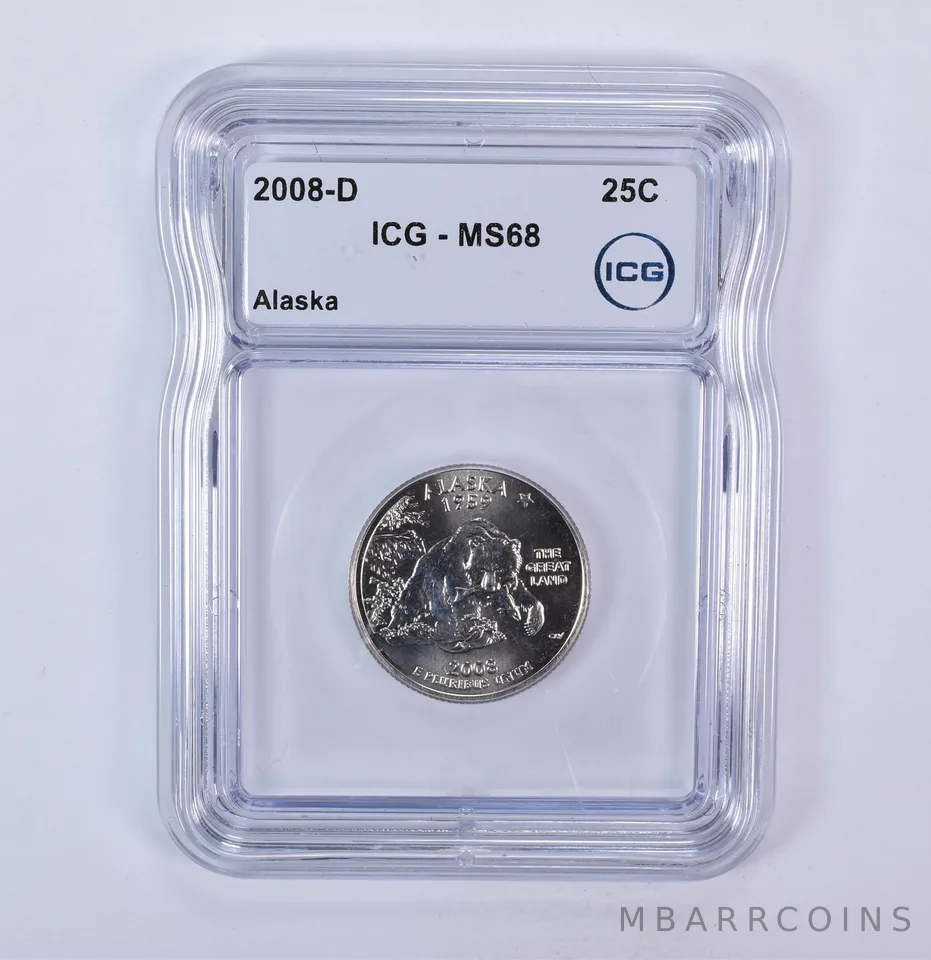 2008-D Washington State Quarter Alaska MS68 ICG
