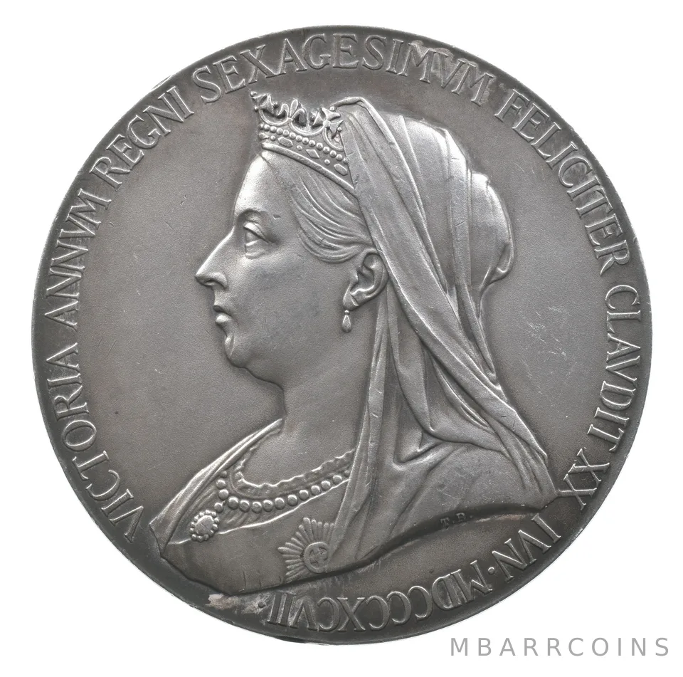 GREAT BRITAIN 1897 Victoria Diamond Jubilee Silver Medal 55mm a2969