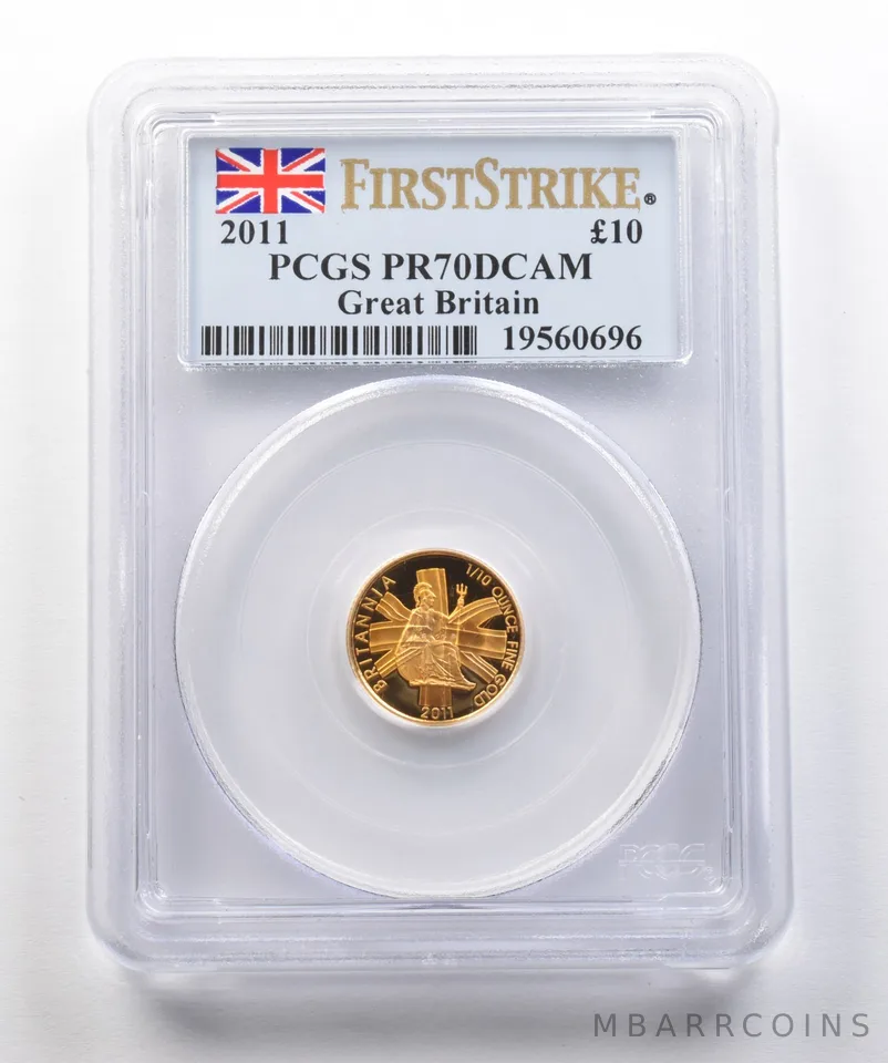 2011 Great Britain 10 Pounds Gold First Strike PR70 DCAM PCGS *8381