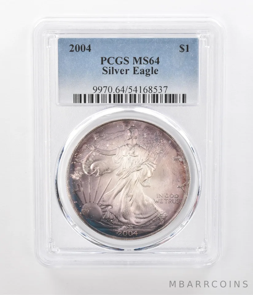 2004 American Silver Eagle MS64 PCGS Beautiful Tone *1240