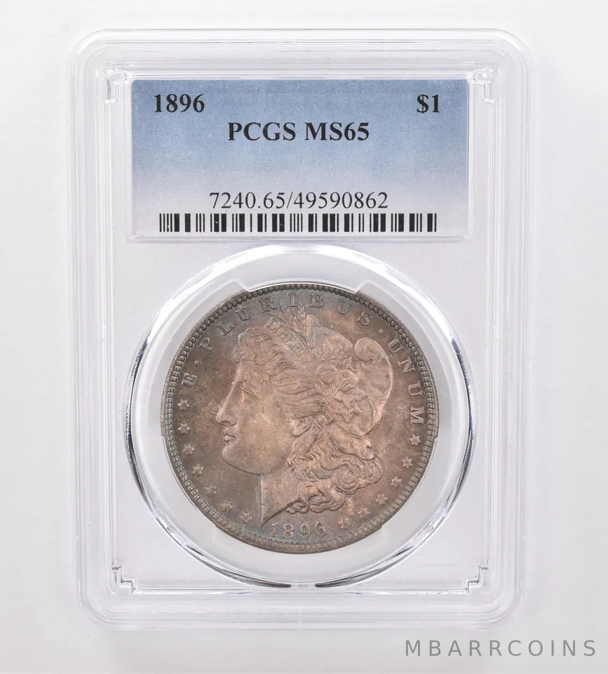 1896 Morgan Silver Dollar MS65 PCGS Beautiful Tone *9993