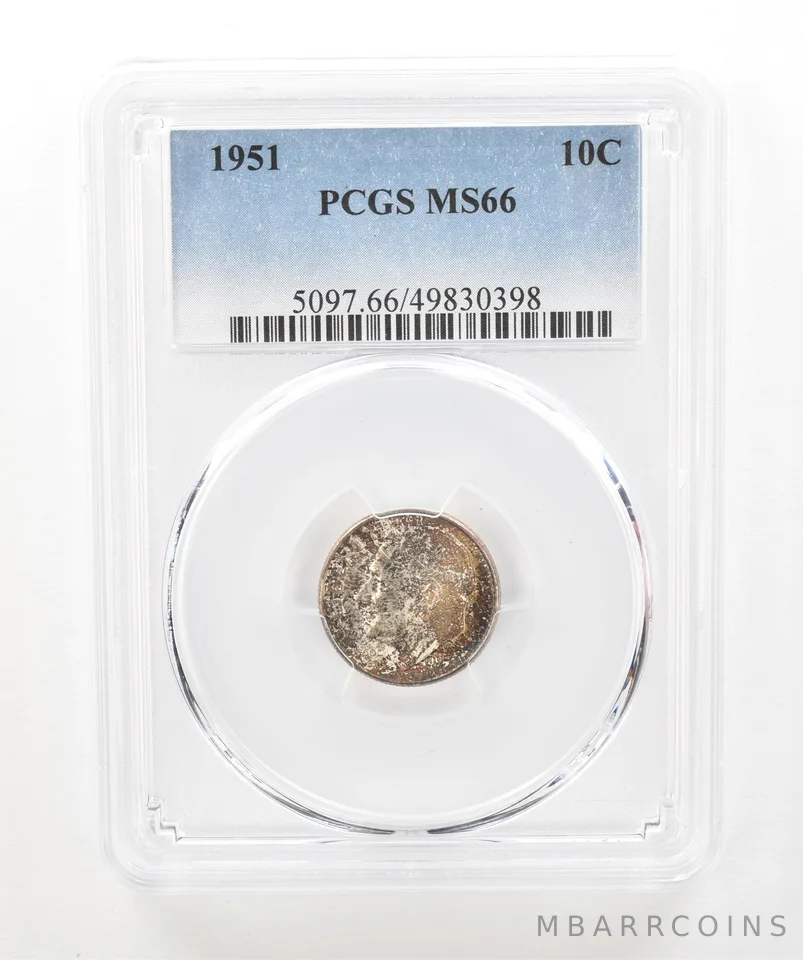 1951 Roosevelt Dime MS66 PCGS Beautiful Tone a5212