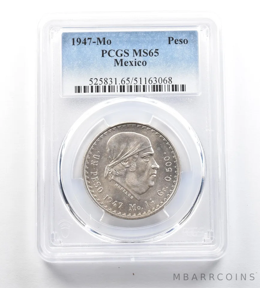 1947 Mo Mexico Peso MS65 PCGS a7160