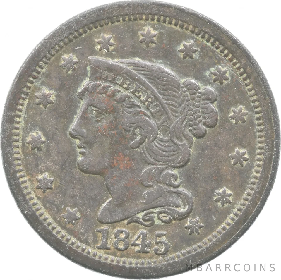 1845 Braided Hair Large Cent *7606
