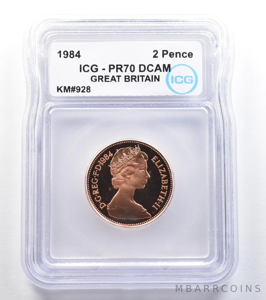 1984 Great Britain 2 Pence KM#928 PR70 DCAM ICG *7848