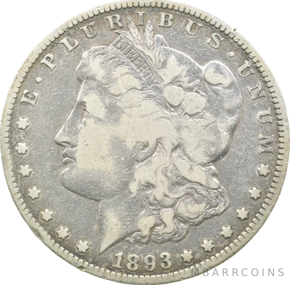 1893-CC Morgan Silver Dollar a3629