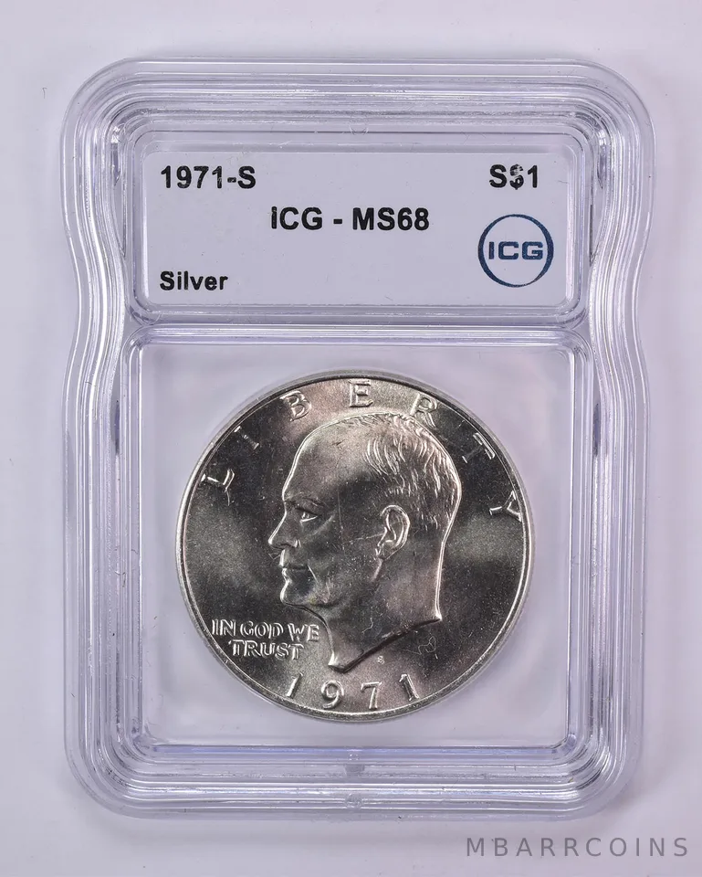 1971-S Eisenhower $1 (Silver) MS68 ICG