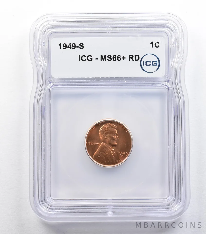 1949-S Lincoln Wheat Cent MS66+ RD ICG *9345