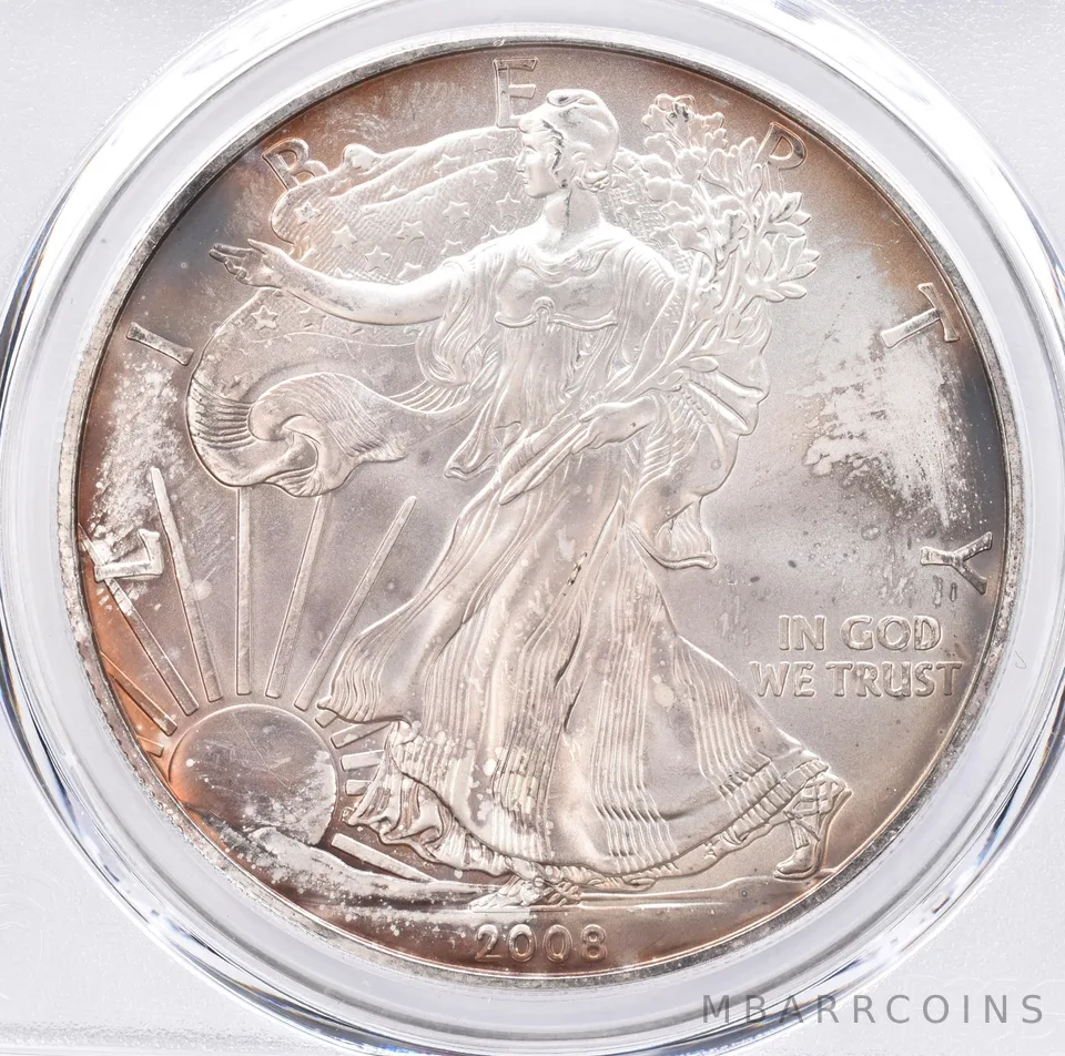 2008 American Silver Eagle MS67 PCGS Beautiful Tone *1341