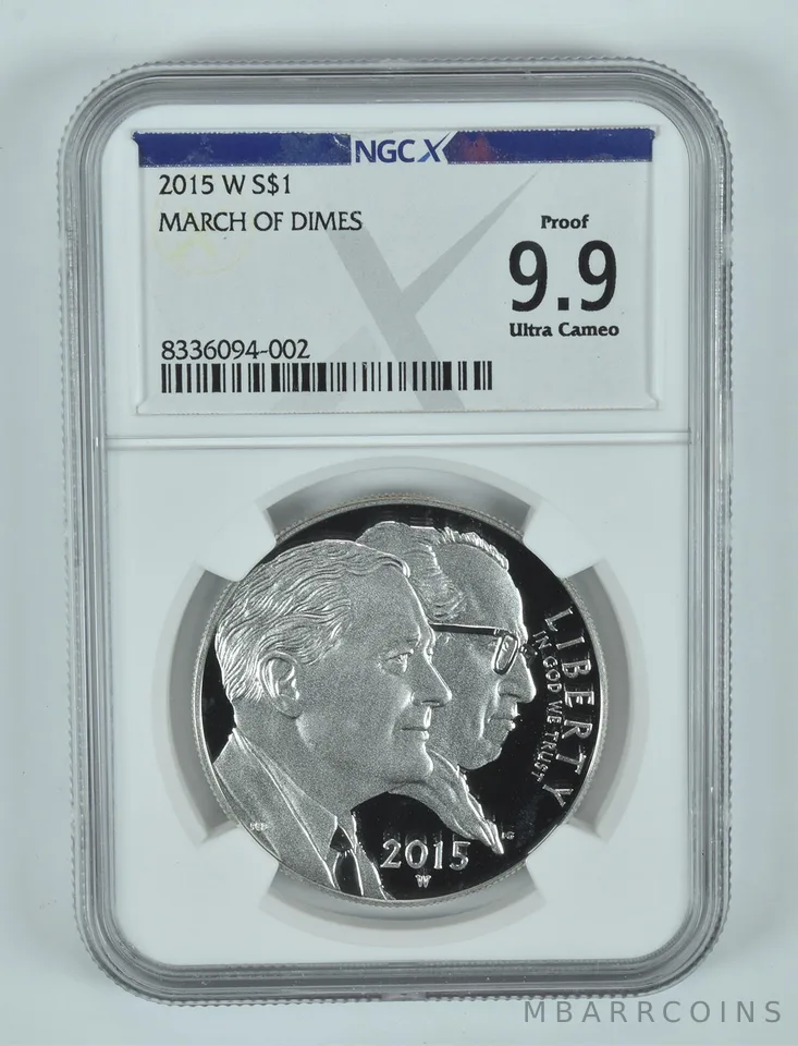 2015-W March of Dimes Commemorative Silver Dollar Proof 9.9 UCAM NGC X NGCX