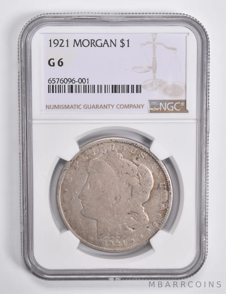G6 1921 Morgan Silver Dollar NGC Low Ball Lowball Pocket Piece a4625