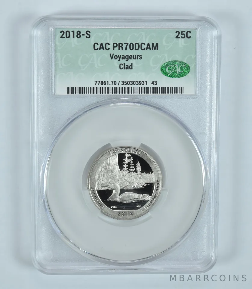 2018-S Washington Quarter Voyageurs ATB CLAD PR70 DCAM CAC CACg