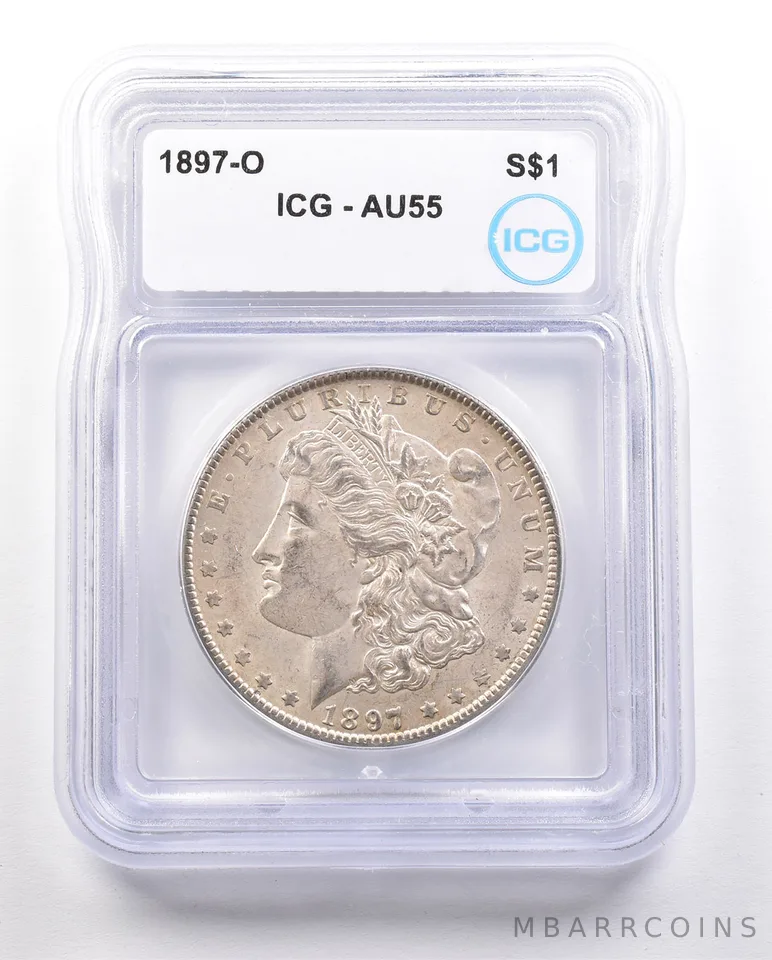 1897-O Morgan Silver Dollar AU55 ICG *3398