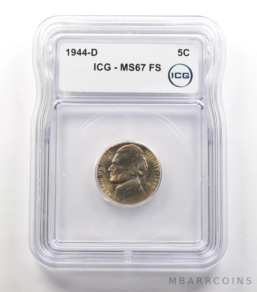 1944-D Jefferson Nickel MS67 FS ICG *5622