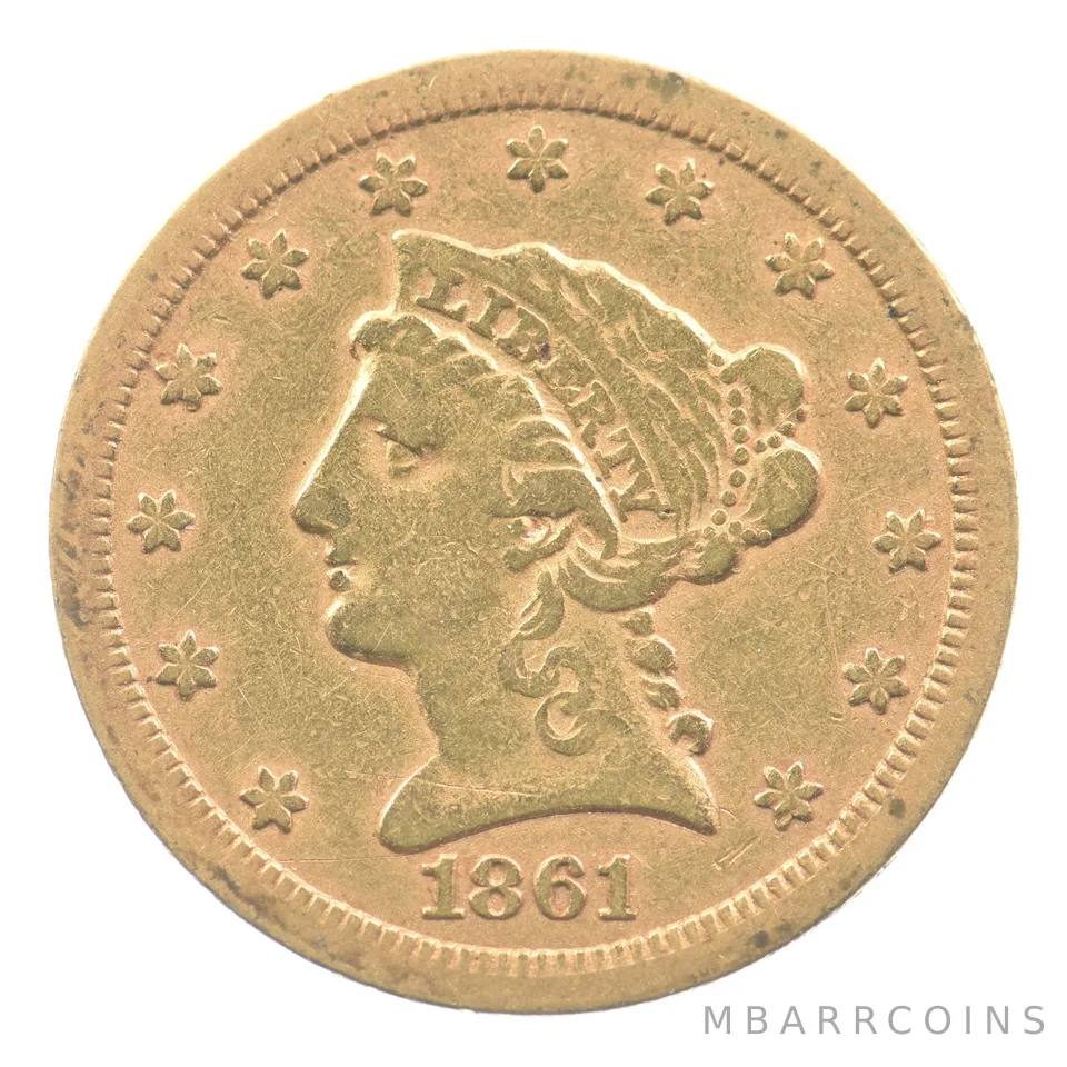 1861-S $2.50 Liberty Head Gold Quarter Eagle *6114