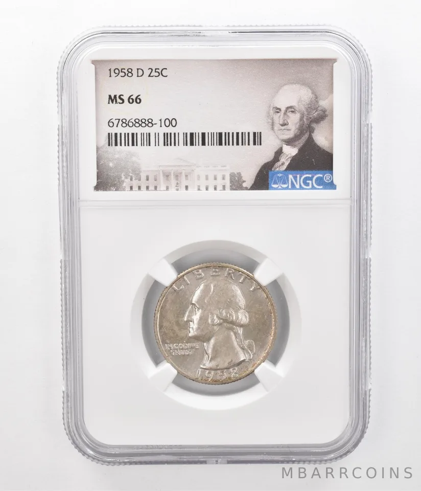 1958-D Washington Quarter MS66 NGC Beautiful Tone *2332
