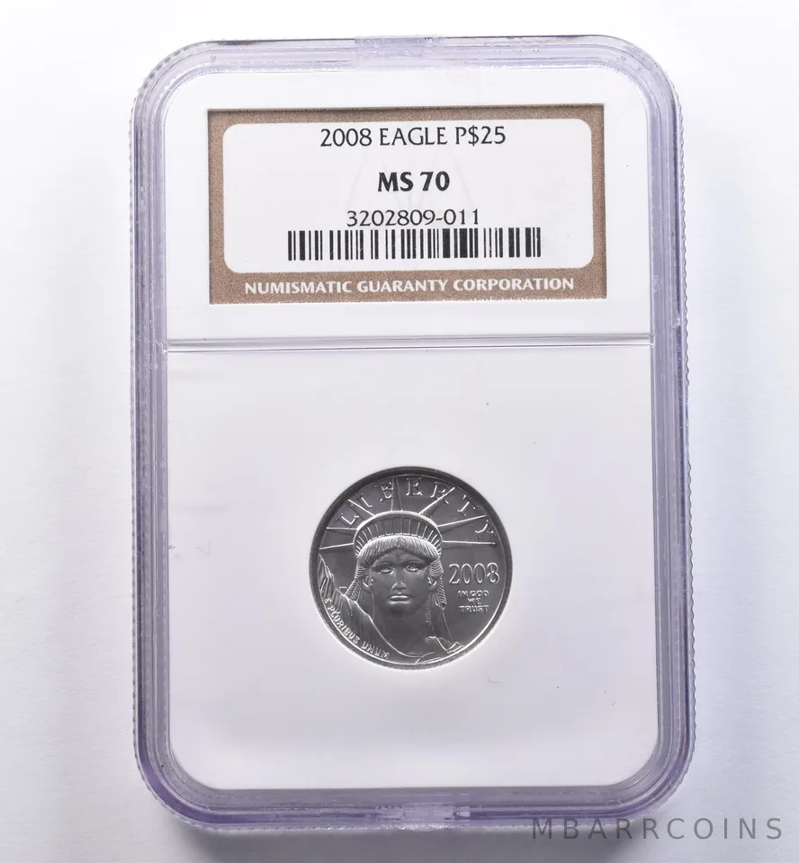 2008 $25 American Platinum Eagle 1/4 Oz Platinum MS70 NGC