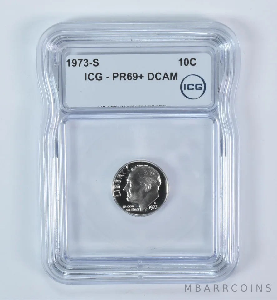1973-S Roosevelt Dime PR69+ DCAM ICG
