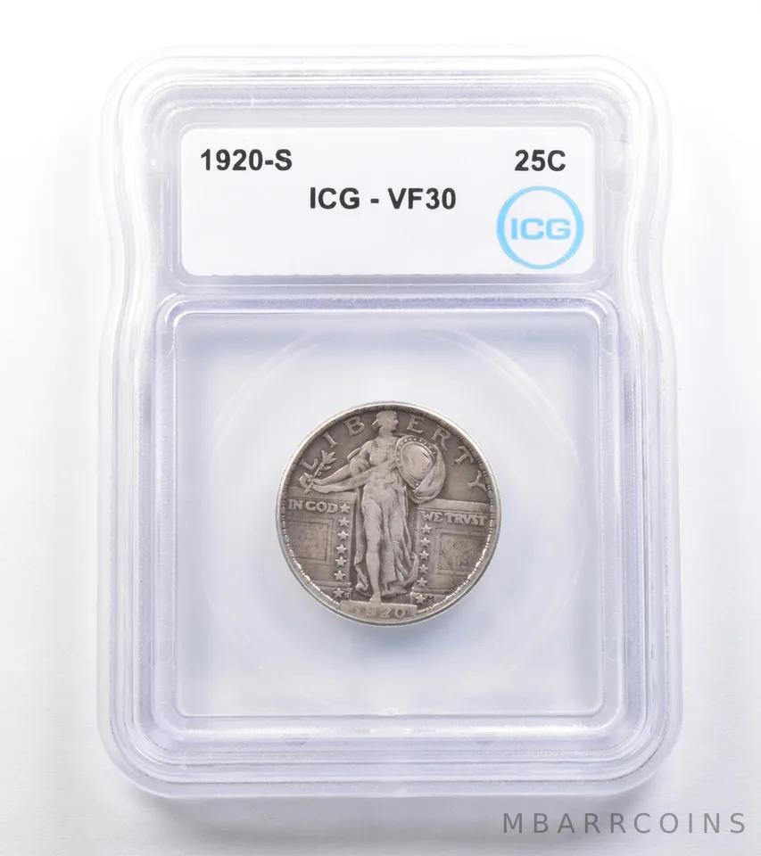 1920-S Standing Liberty Quarter VF30 ICG *4896