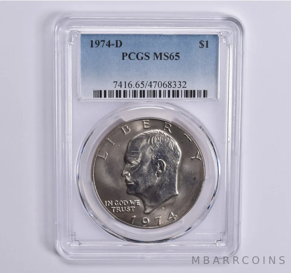 1974-D Eisenhower $1 MS65 PCGS Blue Lbl