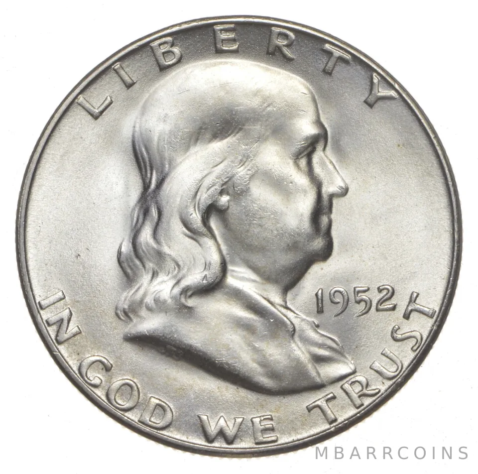 Choice Unc 1952-S Franklin Half Dollar Gem BU From Original Roll