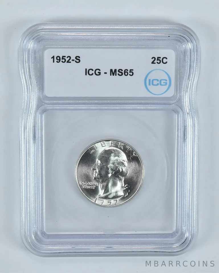 1952-S Washington Quarter MS65 ICG