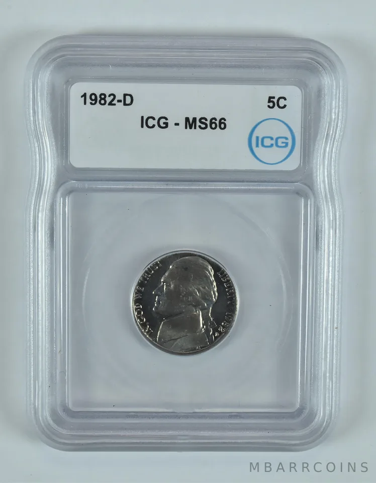 1982-D Jefferson Nickel MS66 ICG